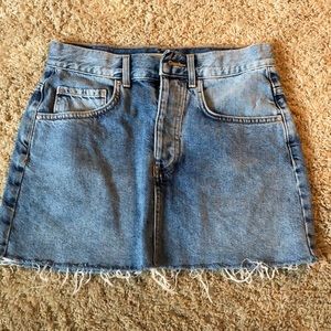 denim mini skirt